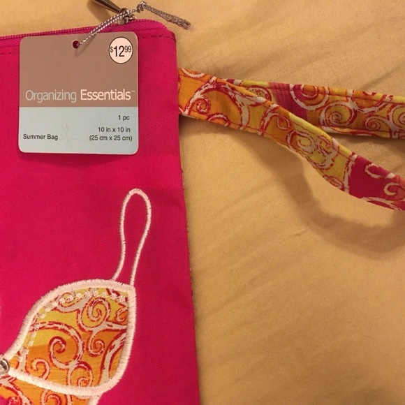 1 NEW Bathing Suit Swim Bikini Bag Organizing Essential 10x10 Waterproof Vinyl - Picture 6 of 7